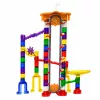 LEAN TOYS Space Track konstruktors 153 gab. - 3D krāsains bumbiņu trases komplekts ar tuneļiem un bumbiņām
