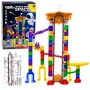 LEAN TOYS Space Track konstruktors 153 gab. - 3D krāsains bumbiņu trases komplekts ar tuneļiem un bumbiņām