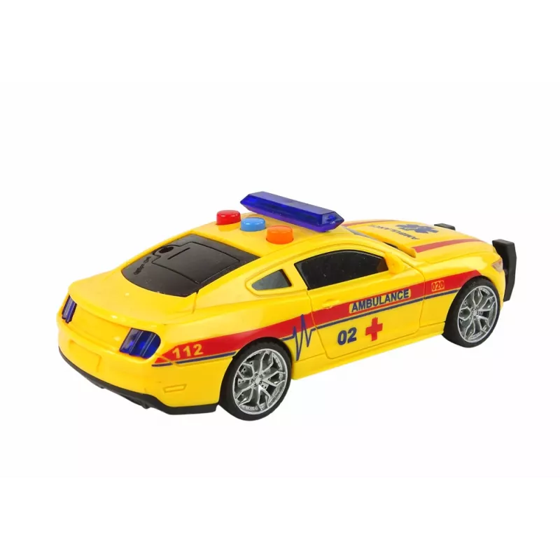 LEAN TOYS Sports Car Ambulance Lights Sound Yellow
