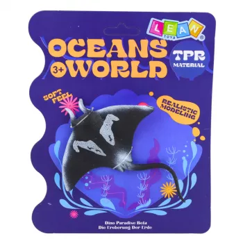 LEAN TOYS Stingray gumijas figūriņa, staipīga, reālistiska okeāna zivs 13cm