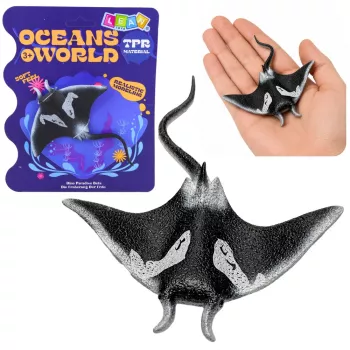LEAN TOYS Stingray gumijas figūriņa, staipīga, reālistiska okeāna zivs 13cm