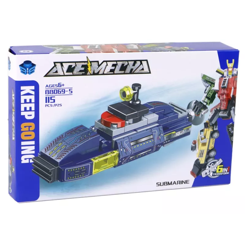 LEAN TOYS Zemūdenes Būvbloķi 115 Gabali Celtniecības Uzlīmes