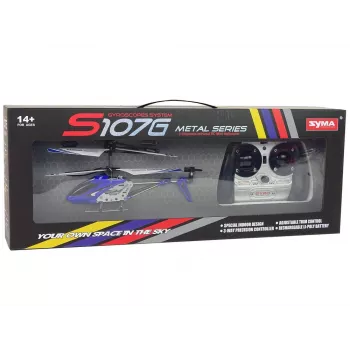 LEAN TOYS SYMA S107G RC helikopters ar tālvadības pulti un uzlādējamu bateriju - zils