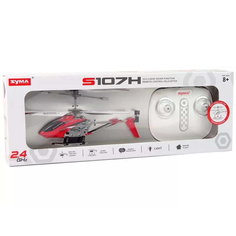 LEAN TOYS SYMA S107H 2.4G RC helikopters sarkans