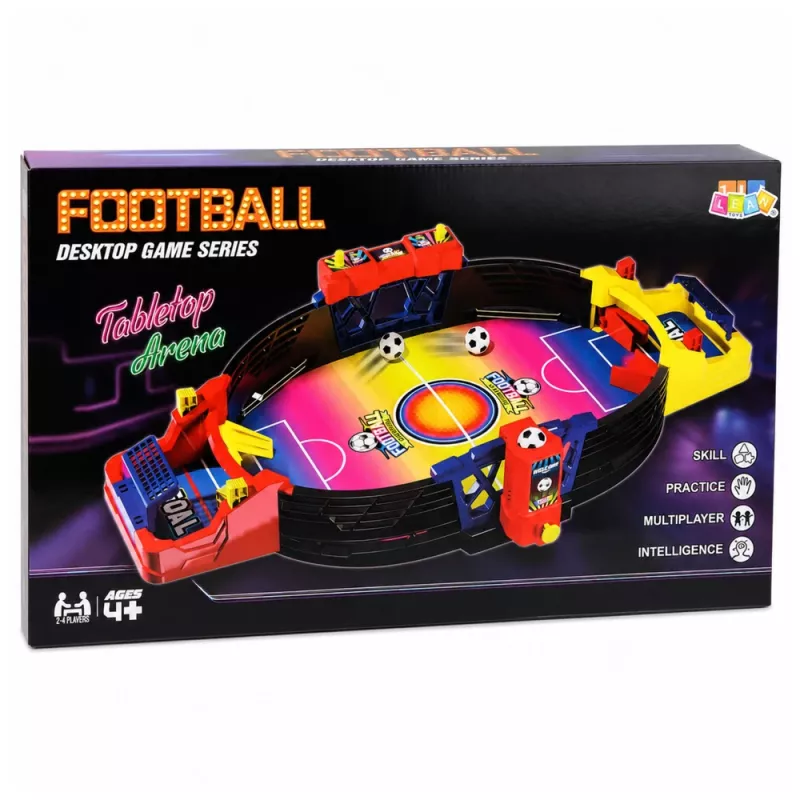 LEAN TOYS Galda futbola spēle 2 spēlētājiem – kompakts foosbols ar 18 spēlētājiem, tērauda stieņiem un rezultātu tablo
