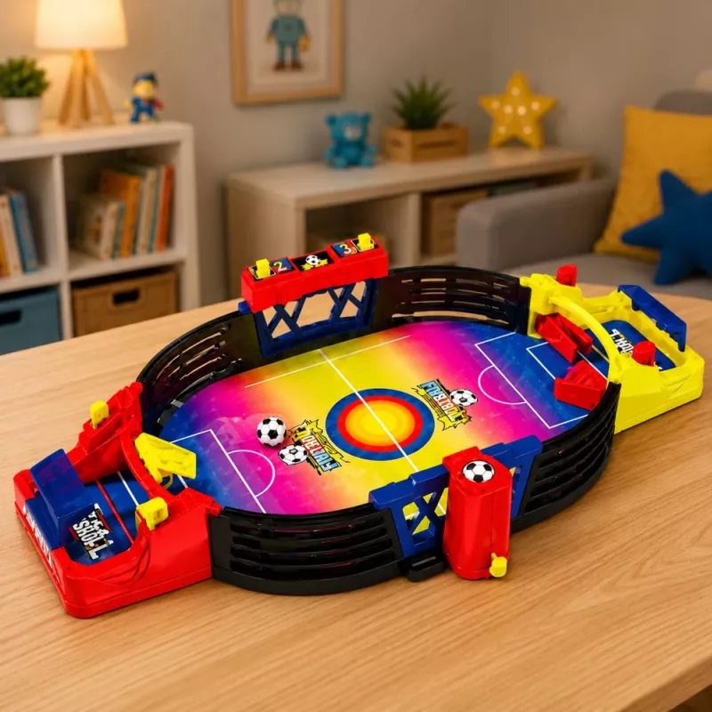 LEAN TOYS Galda futbola spēle 2 spēlētājiem – kompakts foosbols ar 18 spēlētājiem, tērauda stieņiem un rezultātu tablo