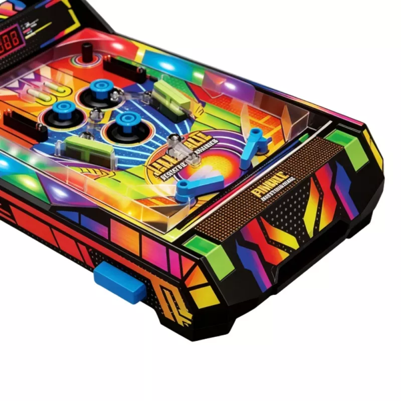 LEAN TOYS Galda pinbola mašīna - elektroniska pinbola spēle ar LED punktu skaitītāju, skaņām un mirgojošām gaismām - daudzkrāsaina, 1 spēlētājam, vecumam no 6 gadiem