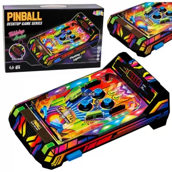 LEAN TOYS Galda pinbola mašīna - elektroniska pinbola spēle ar LED punktu skaitītāju, skaņām un mirgojošām gaismām - daudzkrāsaina, 1 spēlētājam, vecumam no 6 gadiem