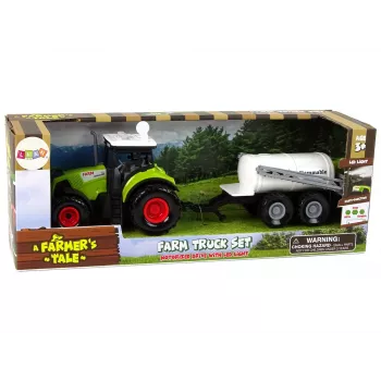 LEAN TOYS Traktors bērniem ar piekabi Lauku mašīna