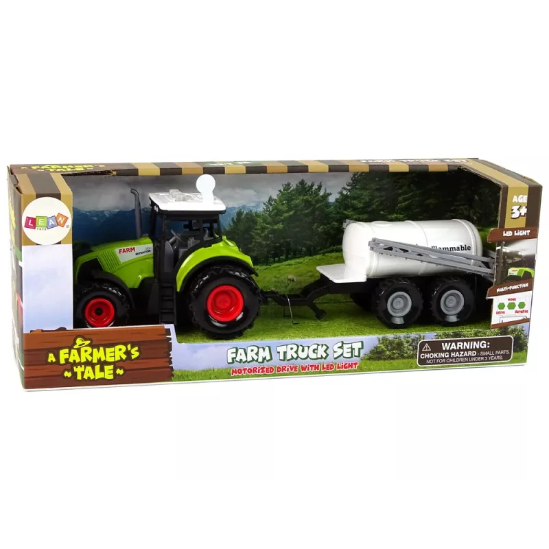 LEAN TOYS Traktors bērniem ar piekabi Lauku mašīna