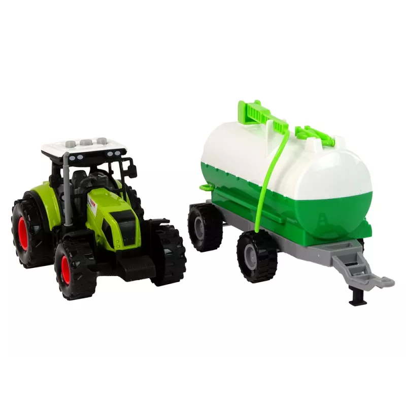 LEAN TOYS Traktors bērniem ar piekabi un cisternu