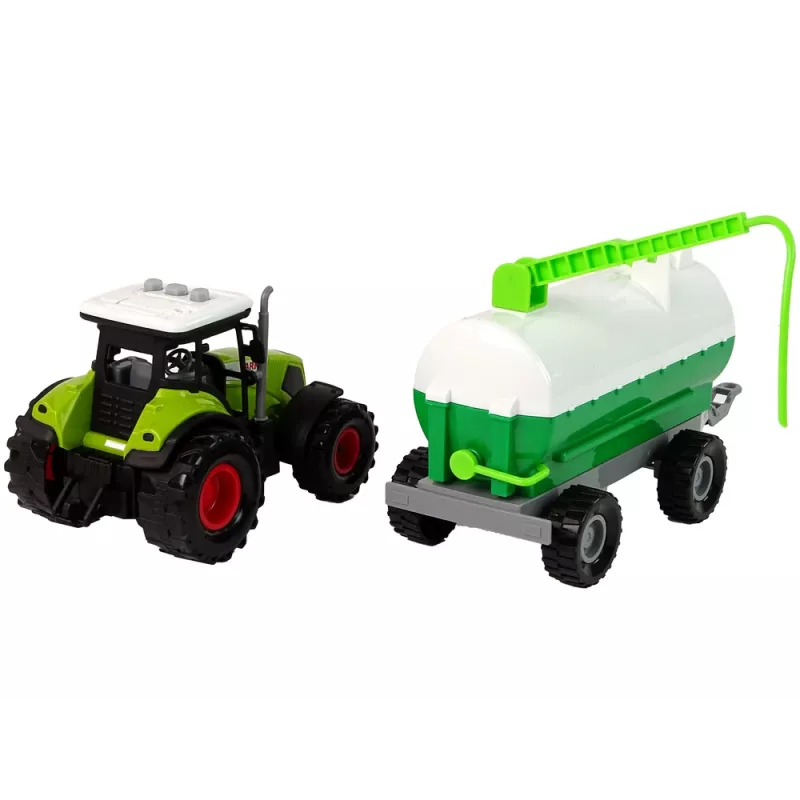 LEAN TOYS Traktors bērniem ar piekabi un cisternu