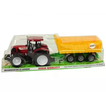 LEAN TOYS Traktors sarkans pašizgāzējs dzeltenais traktors 50 cm