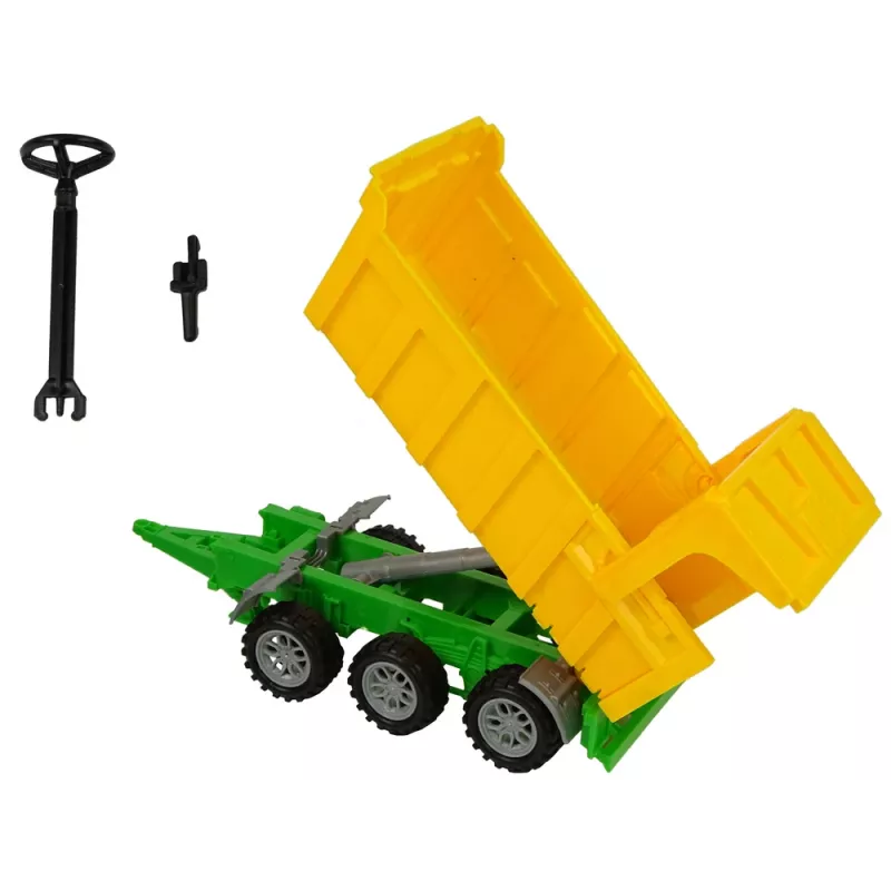 LEAN TOYS Traktors sarkans pašizgāzējs dzeltenais traktors 50 cm