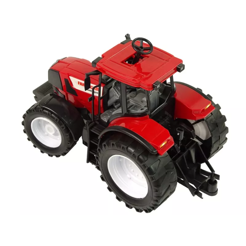 LEAN TOYS Traktors sarkans pašizgāzējs dzeltenais traktors 50 cm