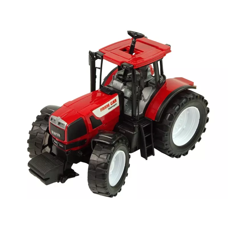 LEAN TOYS Traktors sarkans pašizgāzējs dzeltenais traktors 50 cm