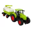 LEAN TOYS Traktors ar lielo riteņu piekabi Zaļā ferma