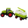 LEAN TOYS Traktors ar lielo riteņu piekabi Zaļā ferma