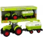 LEAN TOYS Traktors ar lielo riteņu piekabi Zaļā ferma
