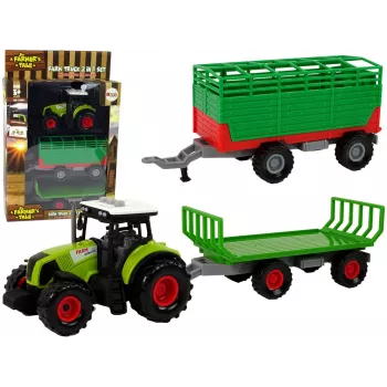 LEAN TOYS Traktors ar piekabi Lauksaimniecības auto