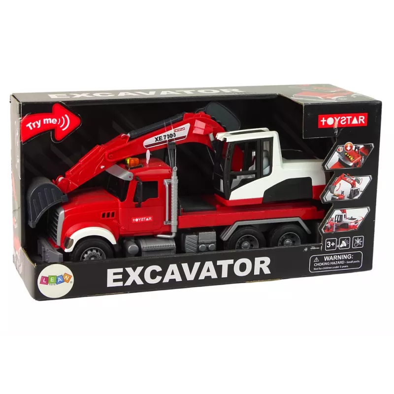 LEAN TOYS Kravas auto ar ekskavatoru traktoru ekskavatoru skaņu un gaismu