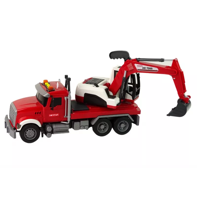 LEAN TOYS Kravas auto ar ekskavatoru traktoru ekskavatoru skaņu un gaismu