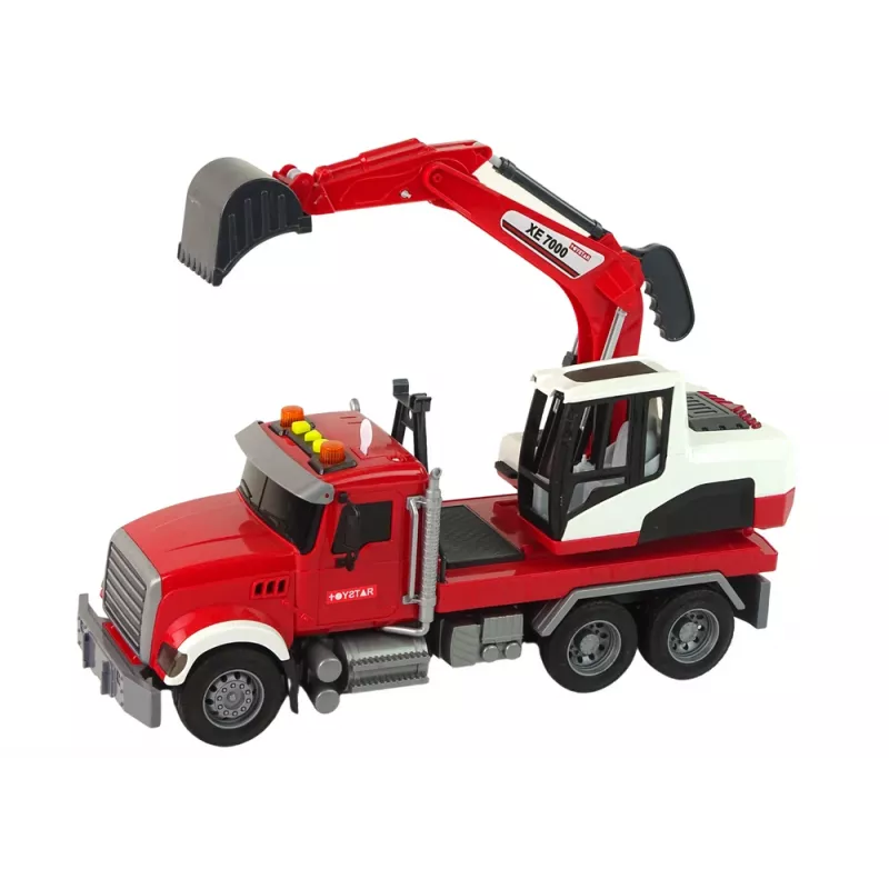 LEAN TOYS Kravas auto ar ekskavatoru traktoru ekskavatoru skaņu un gaismu