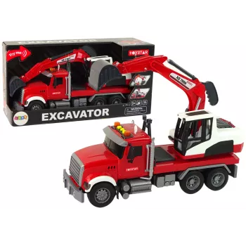 LEAN TOYS Kravas auto ar ekskavatoru traktoru ekskavatoru skaņu un gaismu