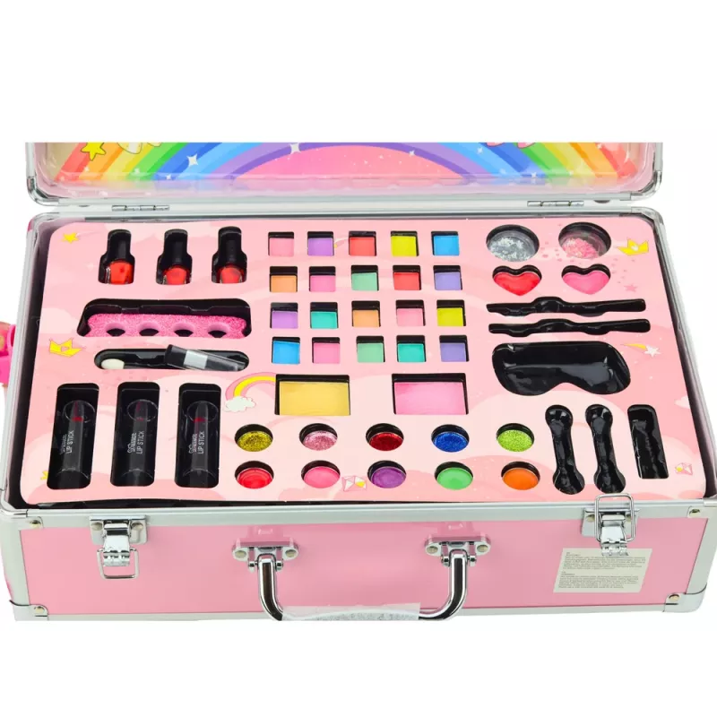 LEAN TOYS Unicorn Pink Ripošanas Koferis Skaistumkopšanas Komplekts