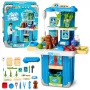 LEAN TOYS Veterinarian's Suitcase Dog Grooming Kit Brown Role Play Set with 12 Accessories