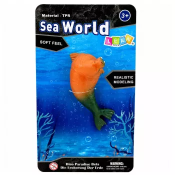 LEAN TOYS Valzirgs Gumijas Figūriņa Stiepjama Reālistisks Jūras Zīdītājs 13 cm