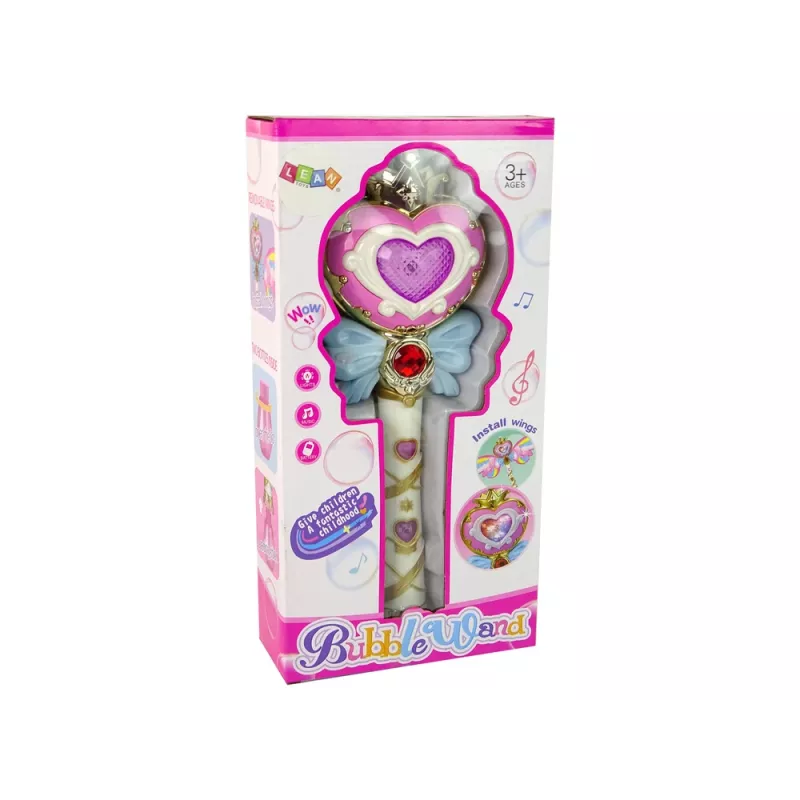 LEAN TOYS Wand Soap Bubbles Lights Pink Sounds