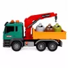 LEAN TOYS Atkritumu šķirošanas mašīna ar celtni, konteineriem, berzes piedziņu, gaismu un skaņu