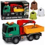 LEAN TOYS Atkritumu šķirošanas mašīna ar celtni, konteineriem, berzes piedziņu, gaismu un skaņu