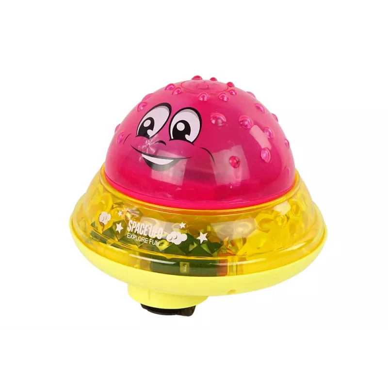 LEAN TOYS Ūdens bumba NLO Diodes Priecīga mūzika Rozā