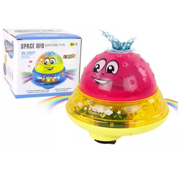 LEAN TOYS Ūdens bumba NLO Diodes Priecīga mūzika Rozā