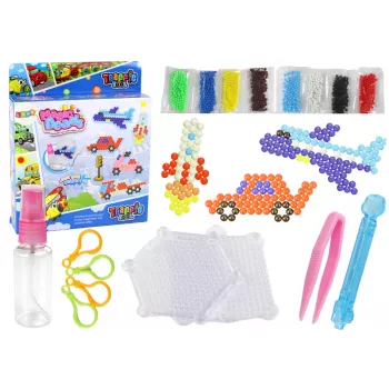 LEAN TOYS Ūdens pērlīšu komplekts DIY Burvju pērlītes 8 krāsas Transporta līdzekļi
