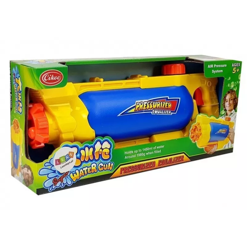 LEAN TOYS Ūdens pistole 1450 ml Dzelteni-Zila