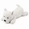 LEAN TOYS Vesthailendas baltā terjera plīša suns mīkstā rotaļlieta, balts, 40 cm