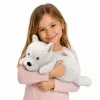 LEAN TOYS Vesthailendas baltā terjera plīša suns mīkstā rotaļlieta, balts, 40 cm