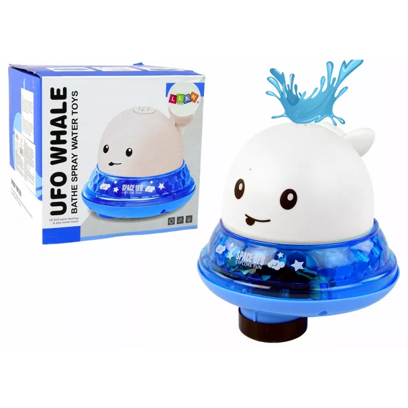 LEAN TOYS Whale Squirting Water With Stand White Bath Toy