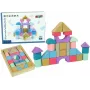 LEAN TOYS Koka klucīši pasteļtoņos 28 gab. Pils