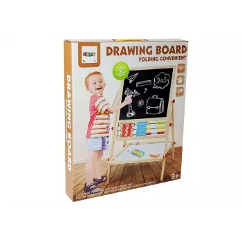LEAN TOYS Wooden Chalk Board with Abacus, Clock, Numbers, and Magnet