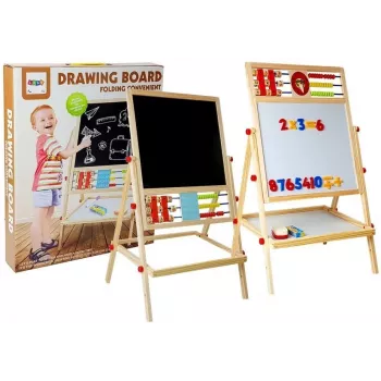 LEAN TOYS Wooden Chalk Board with Abacus, Clock, Numbers, and Magnet