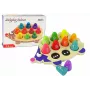 LEAN TOYS Koka izglītojošs ezis ar 10 krāsainiem knaģīšiem