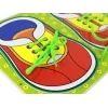 LEAN TOYS Koka izglītojoša rotaļlieta kurpju šņoru siešanas apguvei