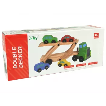 LEAN TOYS Koka zaļā kravas automašīna ar blokiem