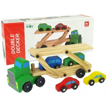 LEAN TOYS Koka zaļā kravas automašīna ar blokiem