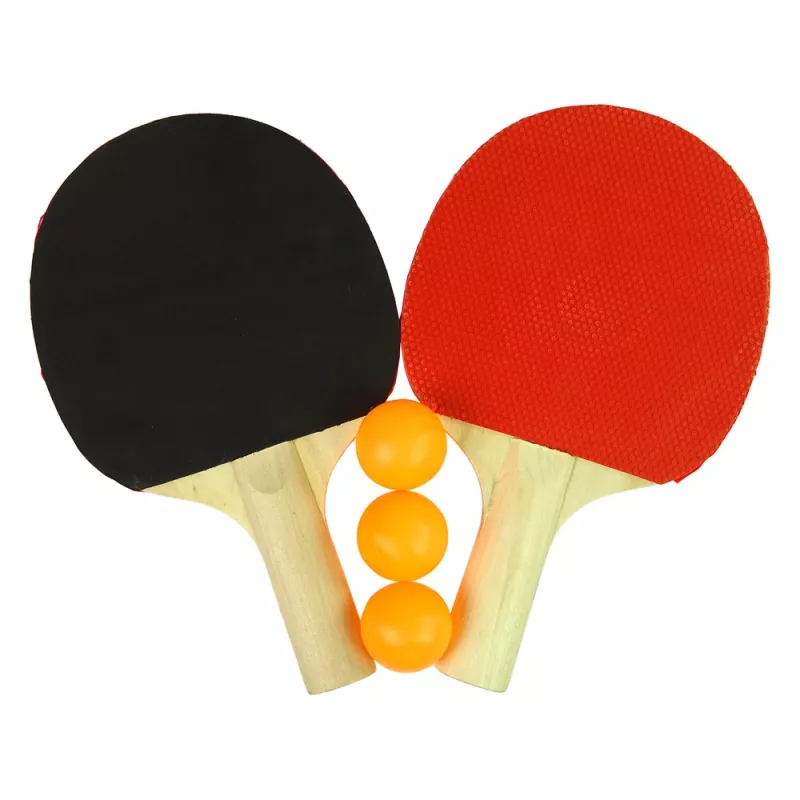 LEAN TOYS Koka galda tenisa nūjiņas ar 3 bumbiņām un vāciņu
