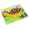 LEAN TOYS Koka Puzle Dinozauri Triceratops Ankilozaurs Oranžs